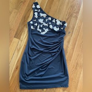 One shoulder periwinkle/blue dress